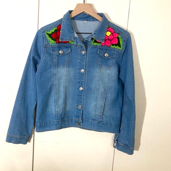 Runs’s Crafts Embroidery Denim Jacket/M - Picture 4 of 8